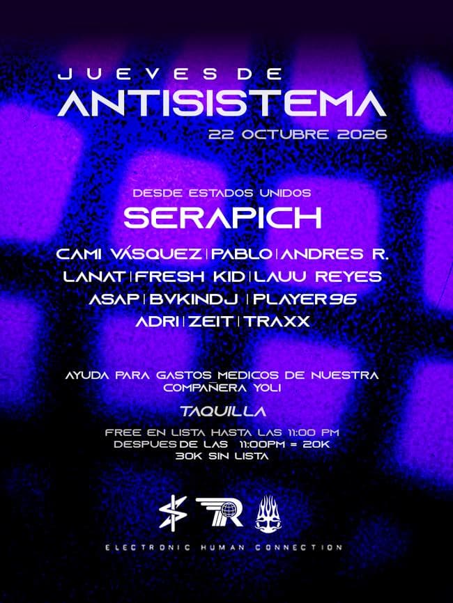 Flyer de Jueves de Antisistema